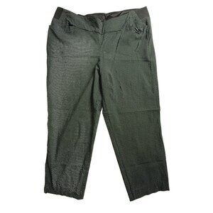 Investment 20W Cropped Dress Pants Black and white polka dots